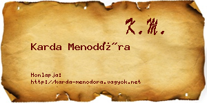 Karda Menodóra névjegykártya